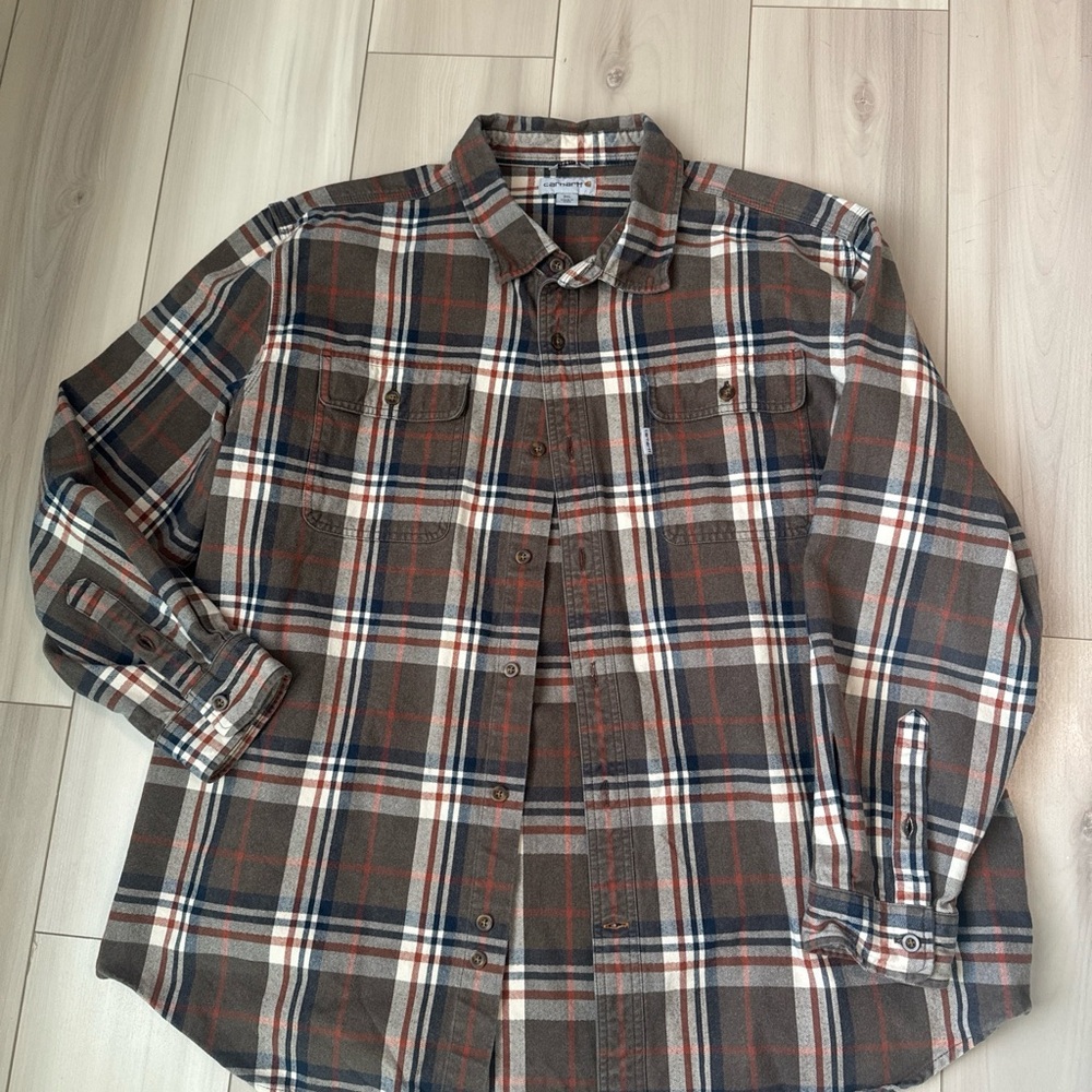 Plaid Brown and White Men's Shirt